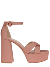 Gianvito Rossi Pink Sheridan 70 Satin Platform Sandals In Pink