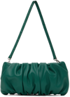 Staud Bean Ruched Leather Shoulder Bag In Coastal