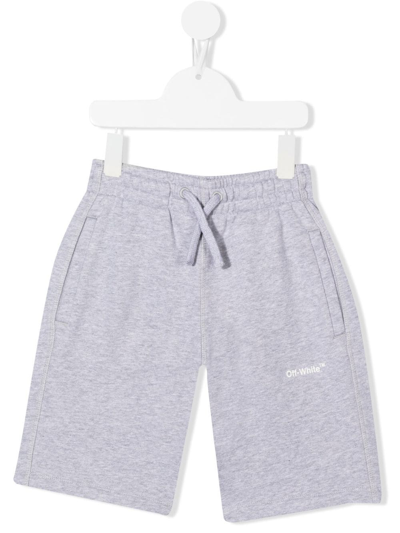 Off-white Kids' Monster Arrow Jersey Shorts In Grey