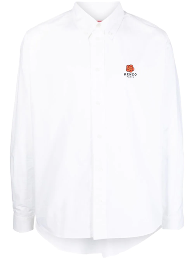 Kenzo Boke Flower Long-sleeve Shirt In White