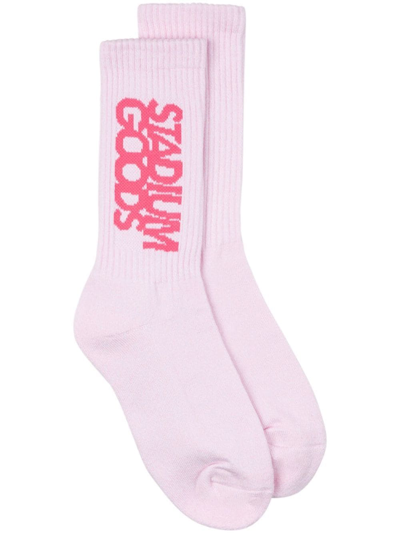 Stadium Goods Logo-print Crew Socks In Pink