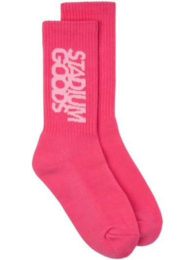 Stadium Goods Logo-print Crew Socks In Pink