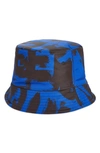 Alexander Mcqueen Painted Graffiti-print Bucket Hat In Blue