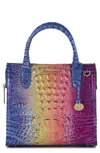 Brahmin Small Caroline Croc Embossed Leather Satchel In Magic Ombre Melbourne