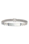 John Hardy Classic Chain Hammered Id Bracelet In Blue/ Silver
