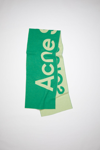 Acne Studios Fn-ux-scar000155 Green/lime Green Logo Jacquard Scarf In Green,lime Green