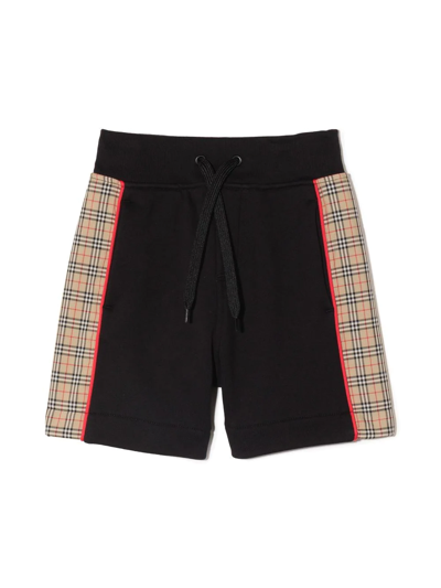 Burberry Babies' Vintage Check Sweat Shorts In Black