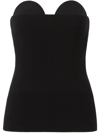Burberry Ribbed Silk-blend Bustier Top In Black