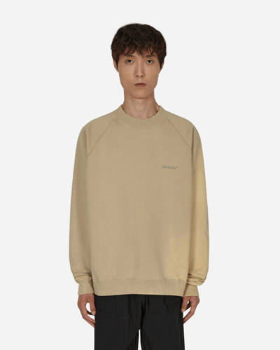 Off-white Diag Tab Vintage Crewneck Sweatshirt Beige In Brown