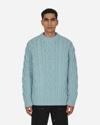 Dries Van Noten Men's Cable-knit Wool Sweater In Blue