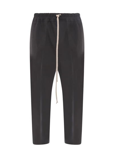 Rick Owens Cropped Drawstring-fastening Waistband Trousers In Schwarz