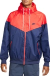Nike Heritage Windbraker In Midnight Navy/ Light Crimson