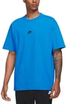 Nike Premium Essential Cotton T-shirt In Lt Photo Blue/ Black