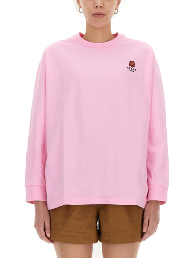 Kenzo 'boke Flower' Crest T-shirt Pink Womens In Rose