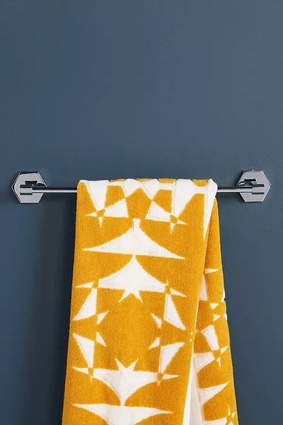 Anthropologie Hexagon Towel Bar In Silver