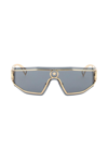 Versace Medusa Shield Sunglasses In Grey,gold