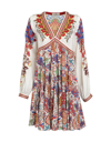 ETRO SHORT TUNIC DRESS IN WHITE SILK WITH PRINT
