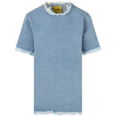 Marques' Almeida Kids' Light Blue Dress For Girl In Baby Blue