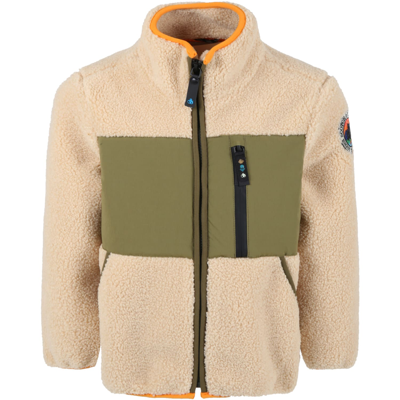 Scotch &amp; Soda Beige Jacket For Kids With Patch Logo