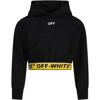 OFF-WHITE BLACK SWEATSHIRT FOR GIRL WITH LOGO