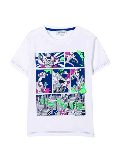 Little Marc Jacobs Unisex T-shirt With Graphic Print The Marc Jacobs Kids In White 1
