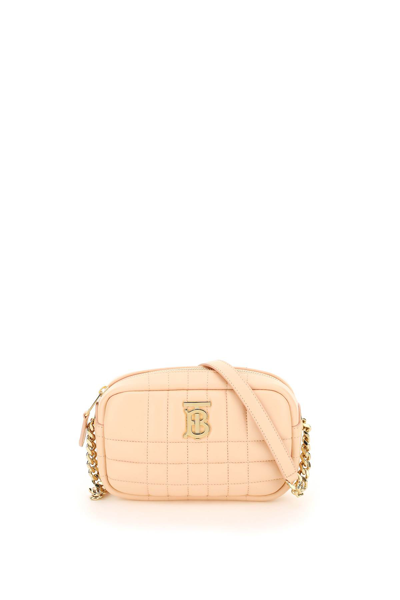Burberry Mini Lola Quilted Leather Camera Bag In Pink
