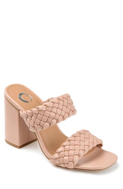 Journee Collection Melissa Braided Strap Pump In Blush