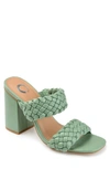 Journee Collection Melissa Woven Strap Block Heel Sandal In Green