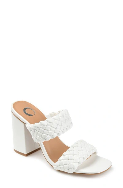 Journee Collection Women's Melissa Woven Sandals In White