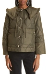 Ganni Quilted Ripstop Jacket In Kalamata