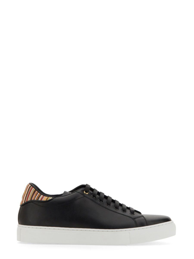 Paul Smith Beck Artist Stripe Leather Sneakers In Black