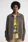 Urban Outfitters Uo Big Corduroy Work Shirt In Dark Green