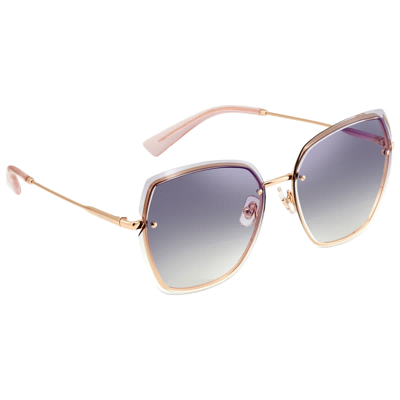 Bolon Sierra Gradient Butterfly Ladies Sunglasses Bl7053 B31 61 In Gold Tone,pink,rose Gold Tone