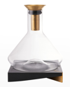 Rabbit Brass Decanter W/ Wood Base