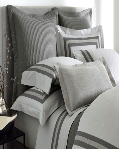 Home Treasures Harper Standard Pillowcases, Set Of 2 In White/navy Blue
