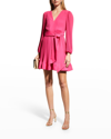 Milly Liv Tie Waist Fit And Flare Dress In Pink