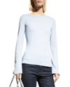 Capsule 121 The Mars Rib-knit Long-sleeve Top In Baby Hydrangea