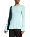 Capsule 121 The Polaris Ruffle Cuff Knit Top In Seaglass