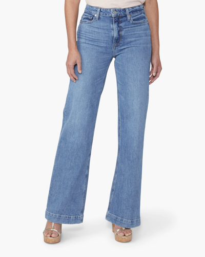 Paige Leenah Stretch Cotton Flare Jeans In Blue
