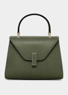 Valextra Mini Iside Grain Leather Top Handle Bag In Olive
