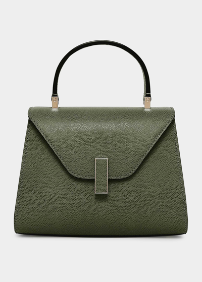 Valextra Mini Iside Grain Leather Top Handle Bag In Olive