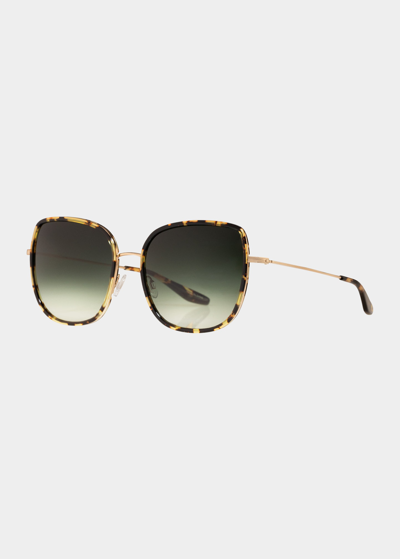 Barton Perreira Vega Acetate & Titanium Butterfly Sunglasses