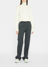 The Row Diye Silk-cotton Turtleneck Sweater In Pale Yellow