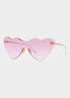Loewe Figurative Metal Heart-shaped Sunglasses In 30y Shiny Endura