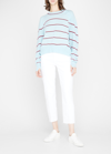 Rag & Bone Pierce Striped Cashmere Sweater In Ltblue Str