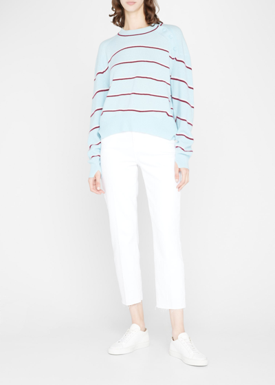 Rag & Bone Pierce Striped Cashmere Sweater In Blue