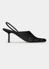 The Row 65mm Woven Leather Slingback Pumps In Espresso