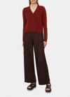 Vince Shrunken Button Cashmere Cardigan In Rust Amber