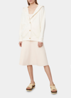 Vince Cotton Cardigan Hoodie In Off White
