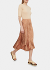 VINCE TEXTURED DOT SATIN MIDI SKIRT